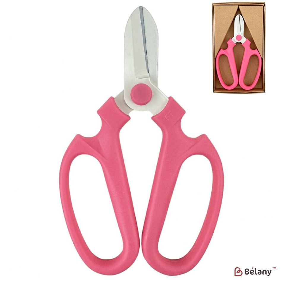 Fuchsia floral scissors, iron + plastic, craft-box,17/10