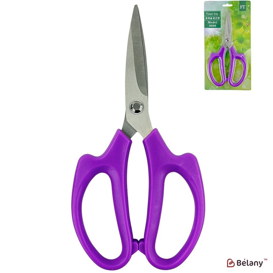 Foarfece florale mov, fier + plastic, 21,5/10,5