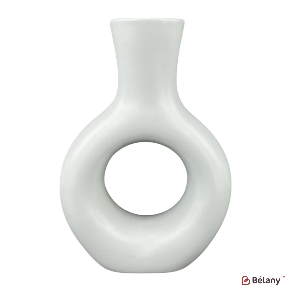 Vaza ceramica alba "Alb-negru"