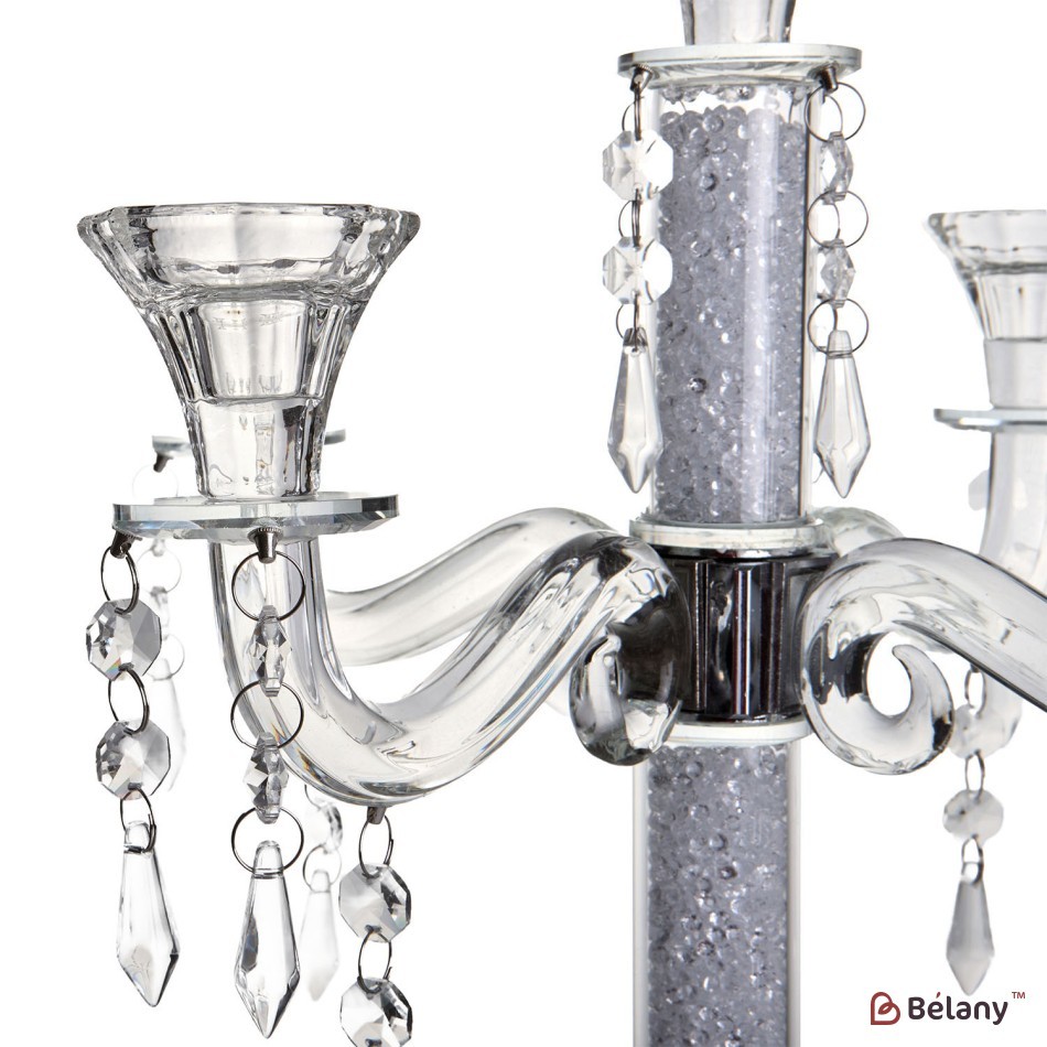 Glass candlestick, with glass chips, for 5 candles | 2