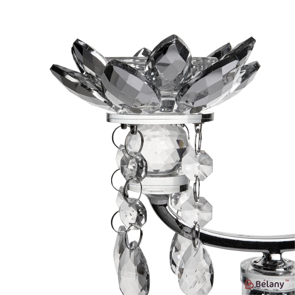 Glass candlestick, with glass chips, for 2 candles | 3
