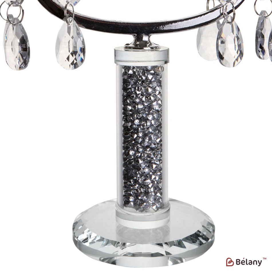 Glass candlestick, with glass chips, for 2 candles | 2