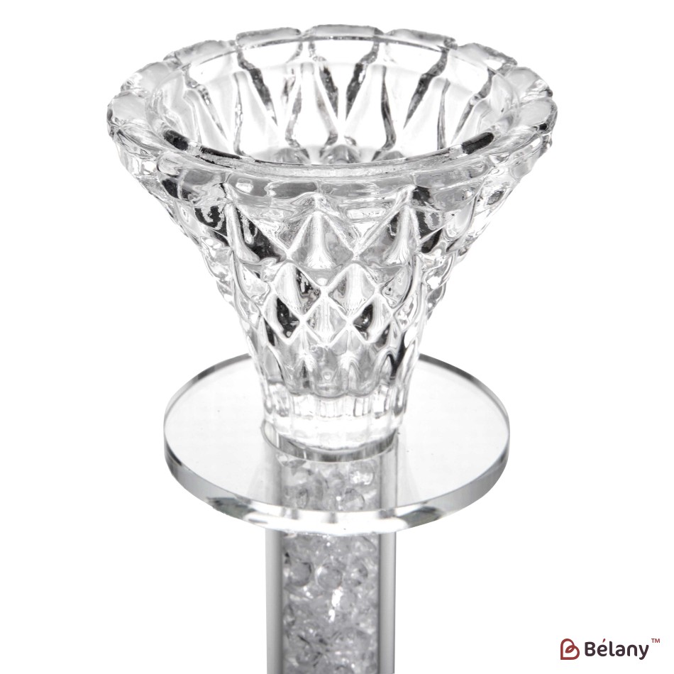 Glass candlestick, with glass shavings, for one candle "Shine L" | 2