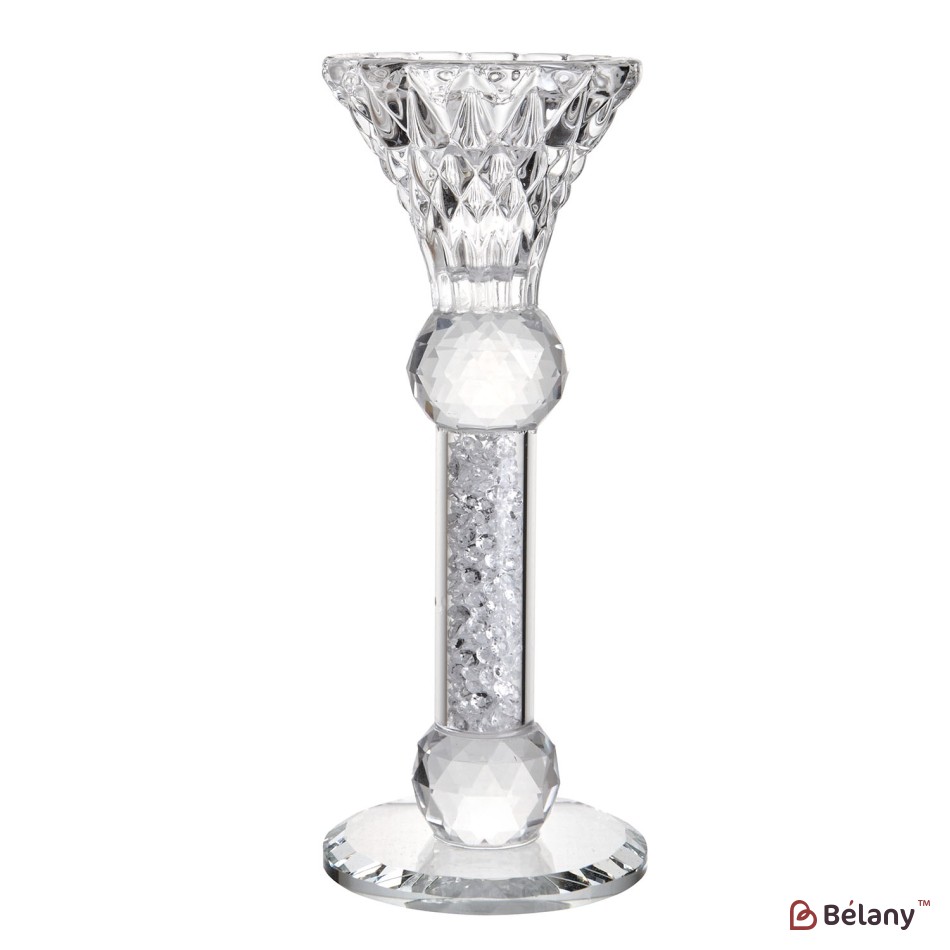Glass candlestick, with glass shavings, for one candle "Beauty S"