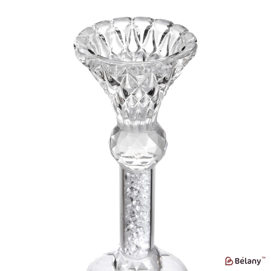 Glass candlestick, with glass shavings, for one candle "Beauty S" | 2