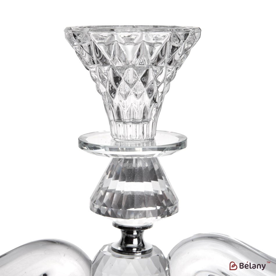 Glass candlestick, for 3 candles, 28 cm | 2