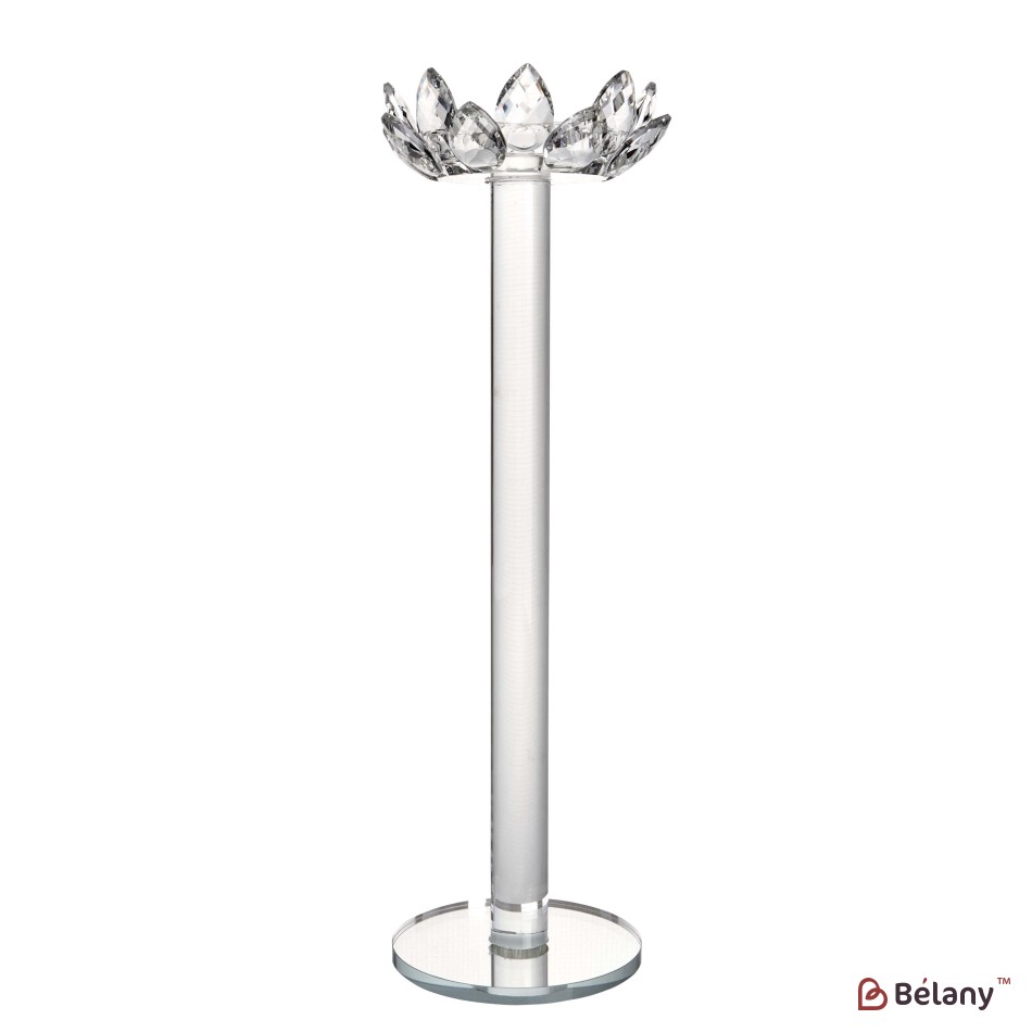 Sfeșnic de sticlă, pentru 1 lumânare, 40 cm