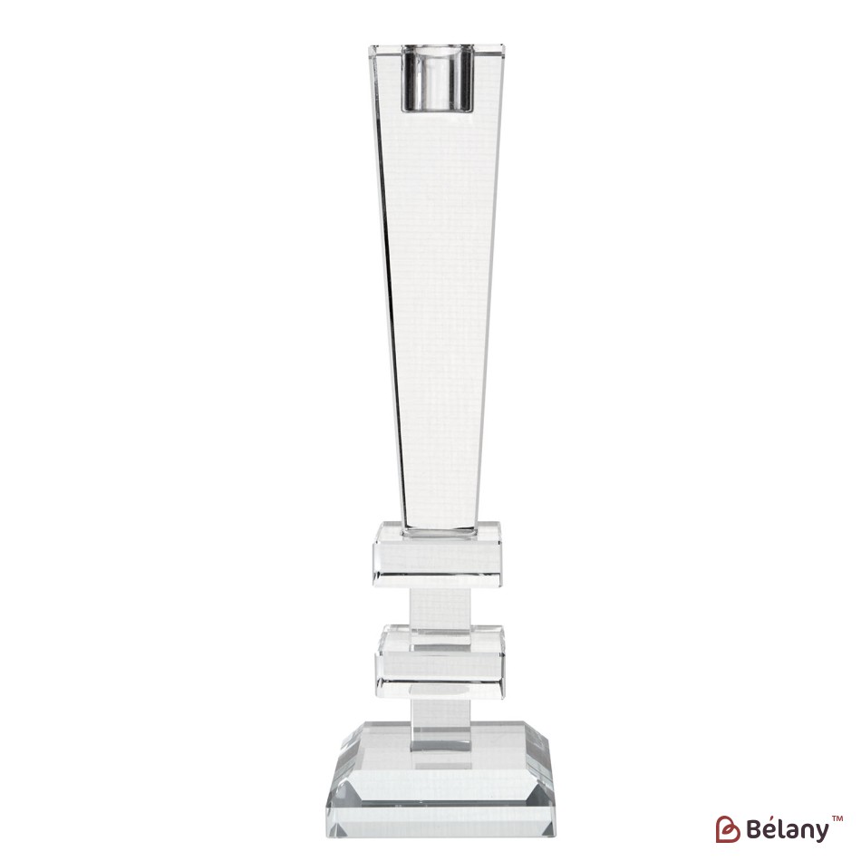 Glass candlestick for 1 candle, 24 cm