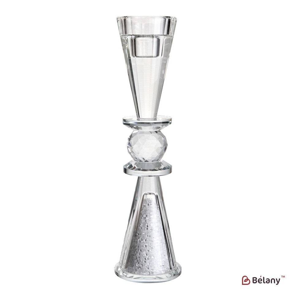 Glass candlestick for 1 candle, 26 cm