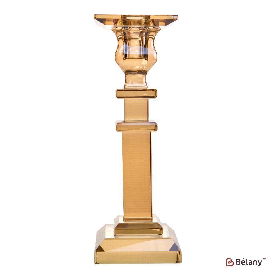 Candlestick for 1 candle, amber color, 17 cm