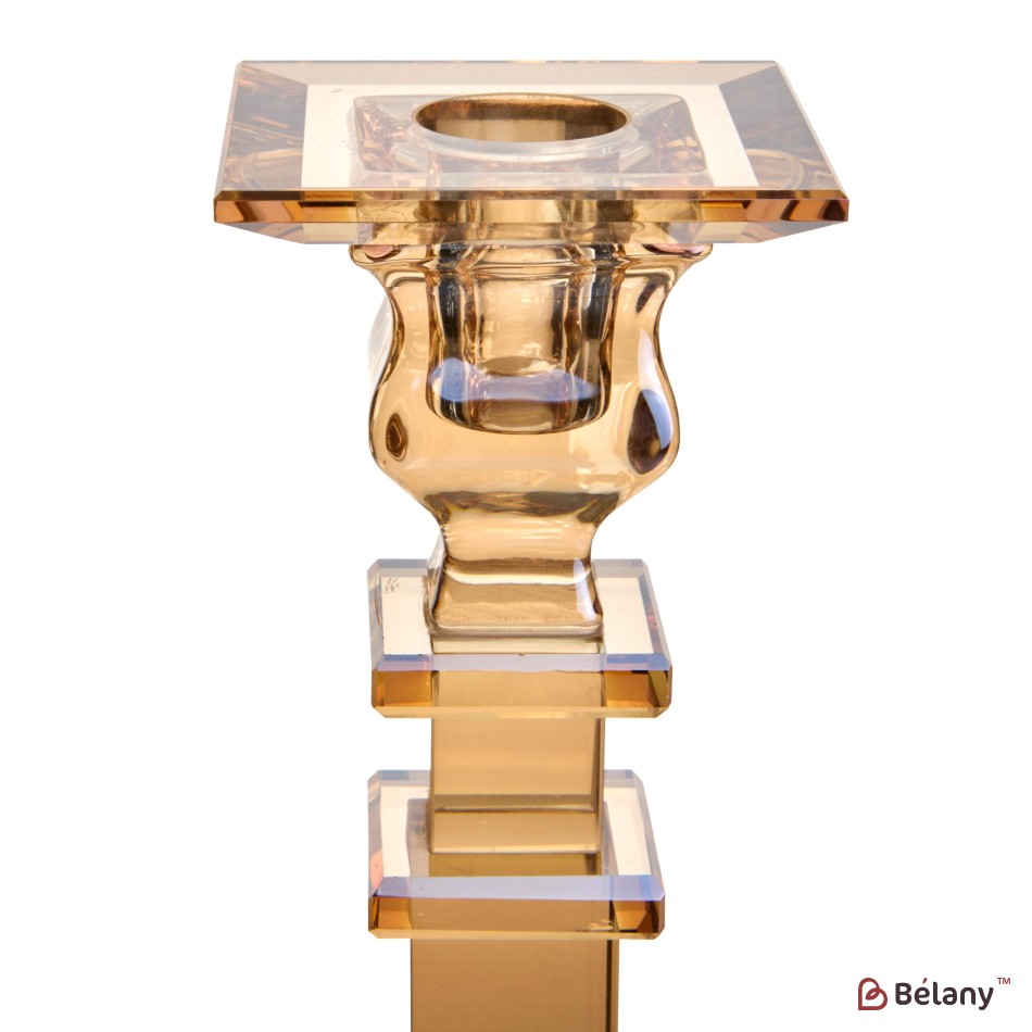 Candlestick for 1 candle, amber color, 17 cm | 3