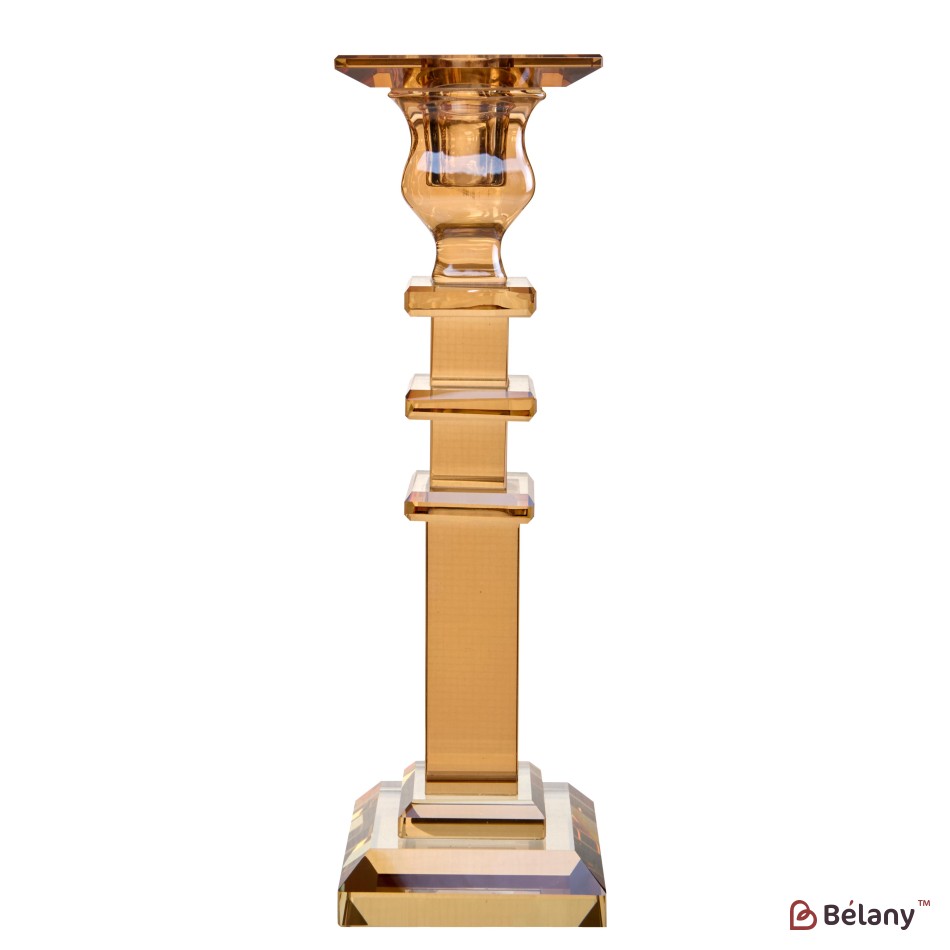Candlestick for 1 candle, amber color, 22 cm