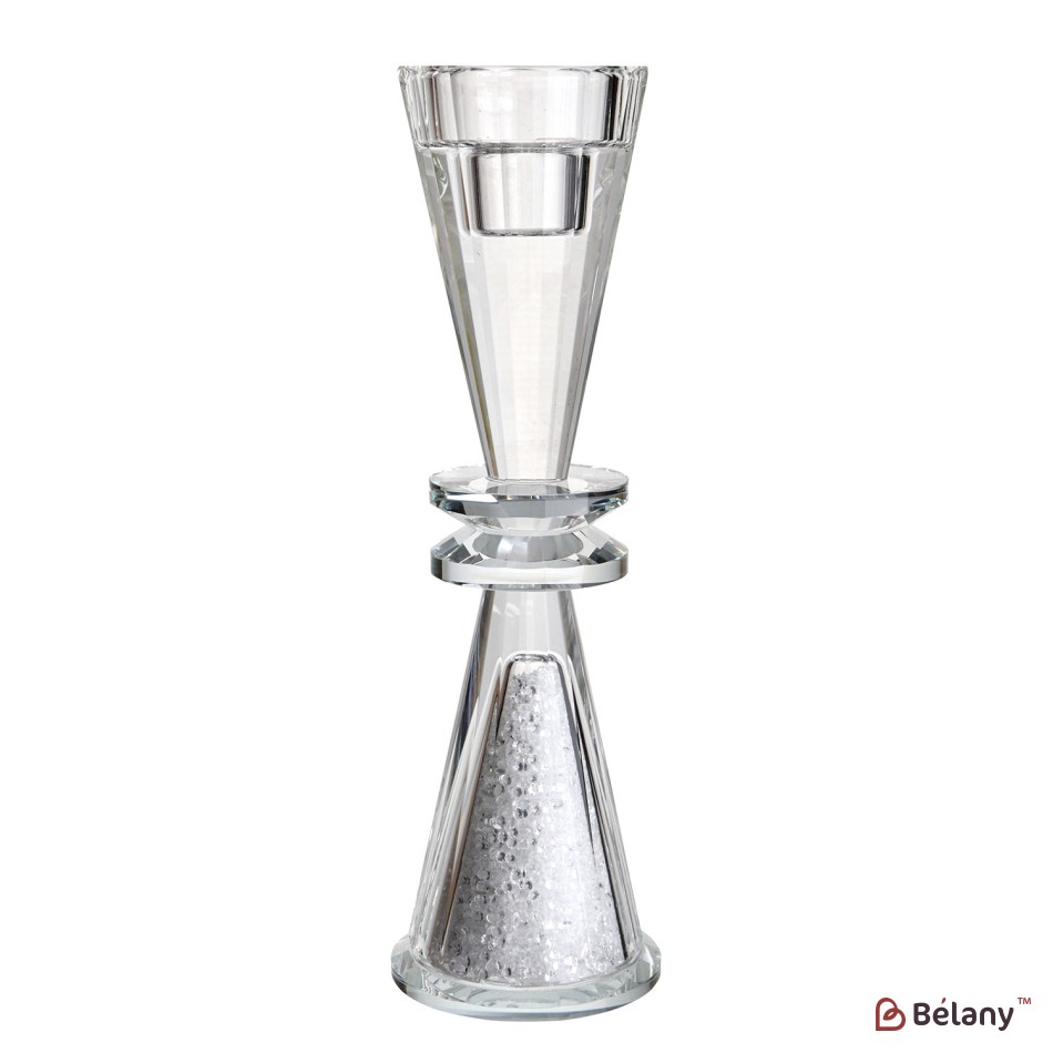 Glass candle holder for 1 candle, 22 cm