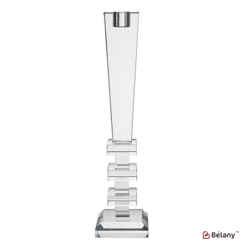 Glass candle holder for 1 candle, 29 cm