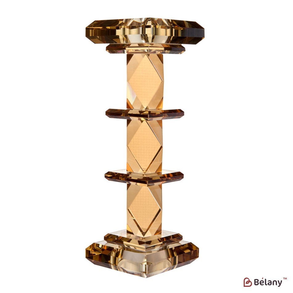 Candlestick for 1 candle, amber color, 20 cm