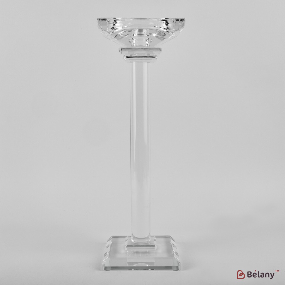Tall glass candlestick "Perfect S" 30cm