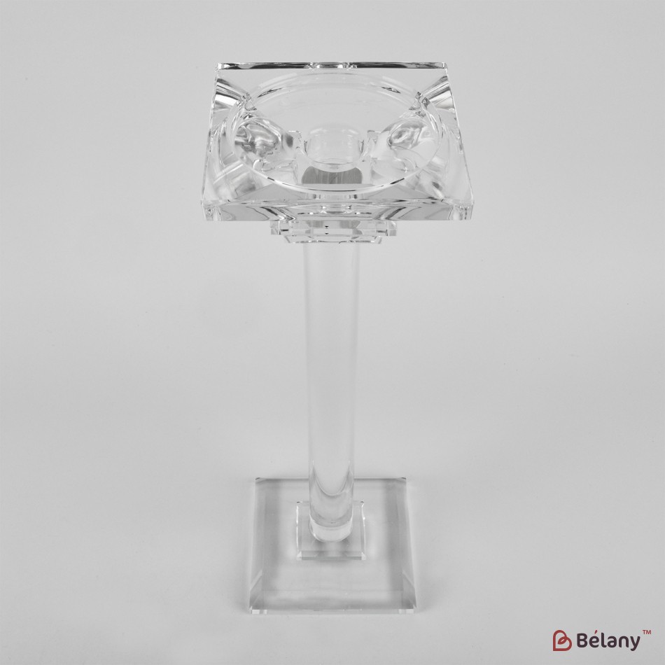 Tall glass candlestick "Perfect S" 30cm | 2