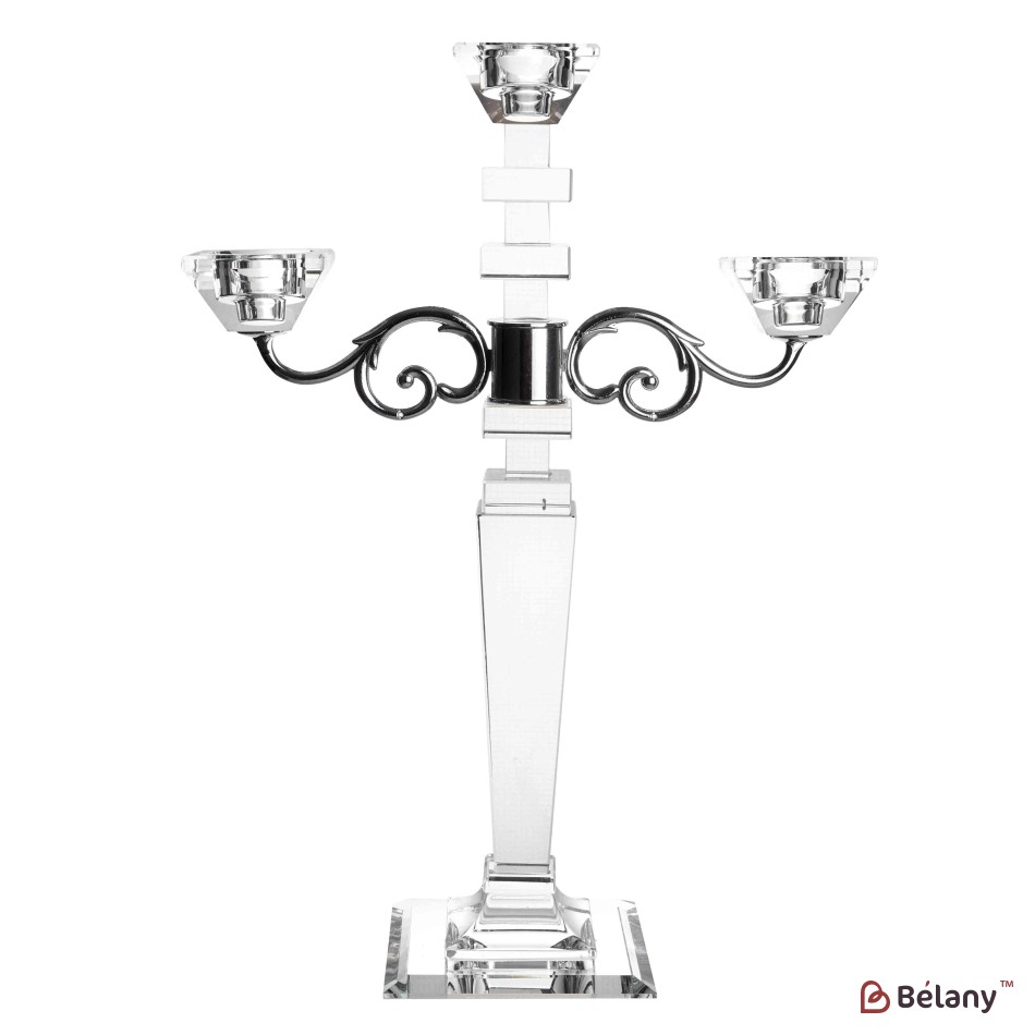 Glass candlestick, for 3 candles "Brilliant"
