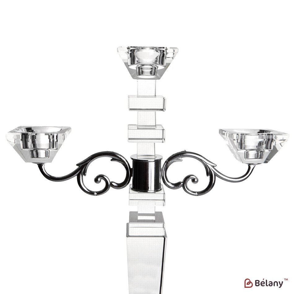 Glass candlestick, for 3 candles "Brilliant" | 2