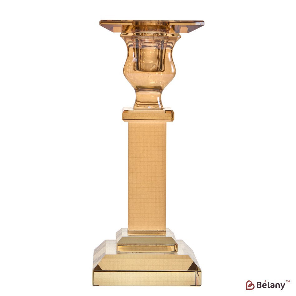 Candlestick for 1 candle, amber color S