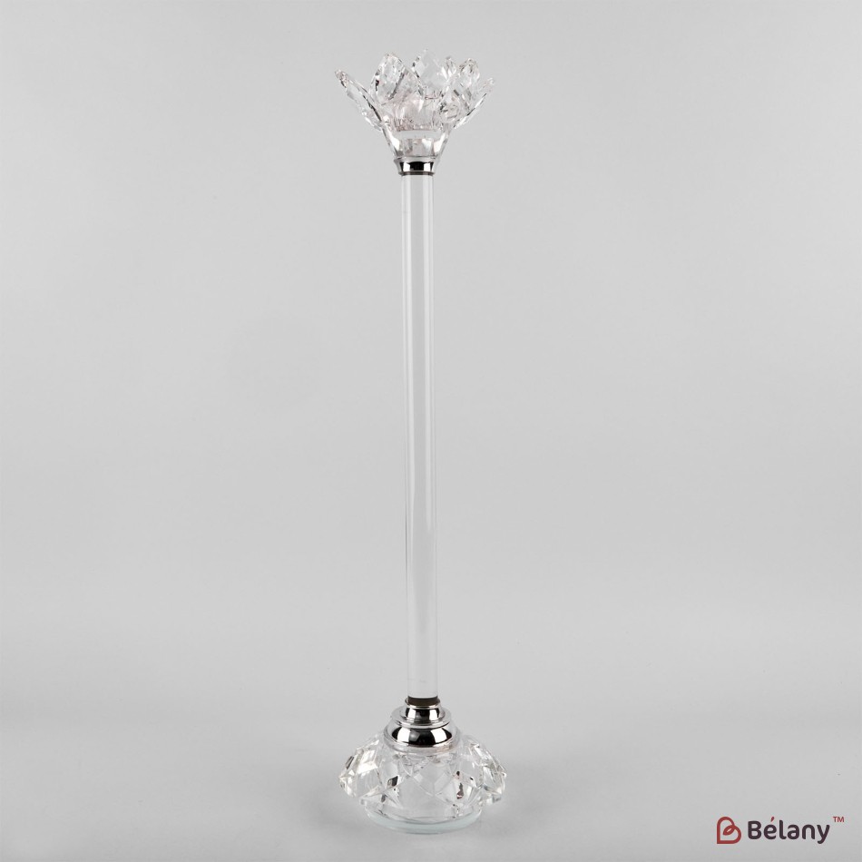 Suport de lumanare din sticla pentru 1 lumanare, 44 cm "Lotus L"