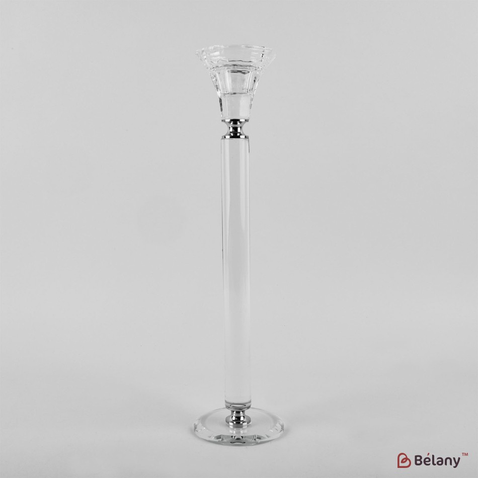 Glass candle holder with glass chips for one candle "Glass L"