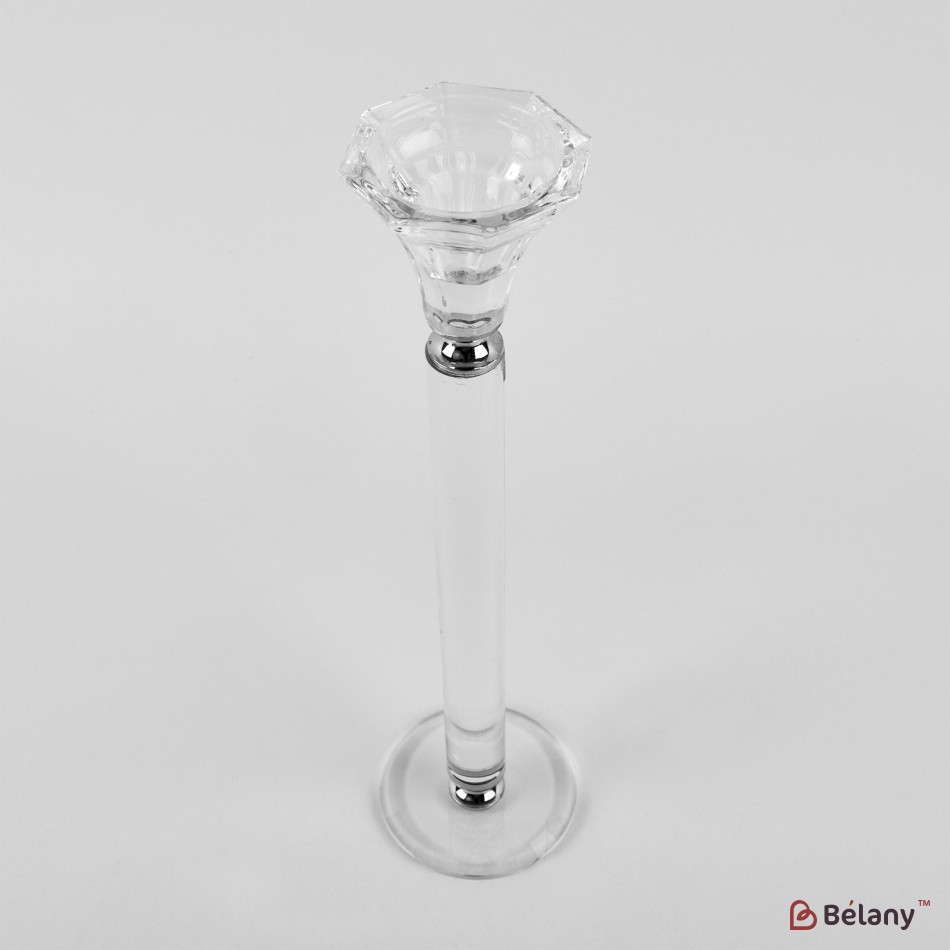 Glass candle holder with glass chips for one candle "Glass L" | 3