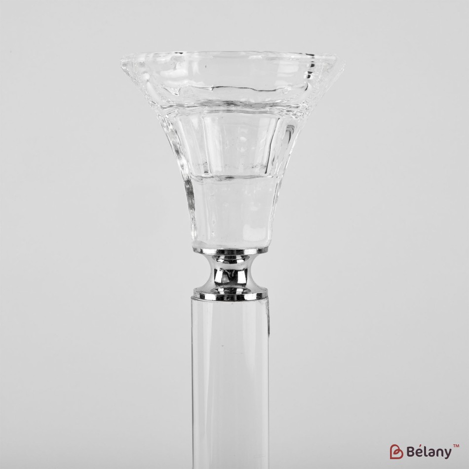 Glass candle holder with glass chips for one candle "Glass L" | 4