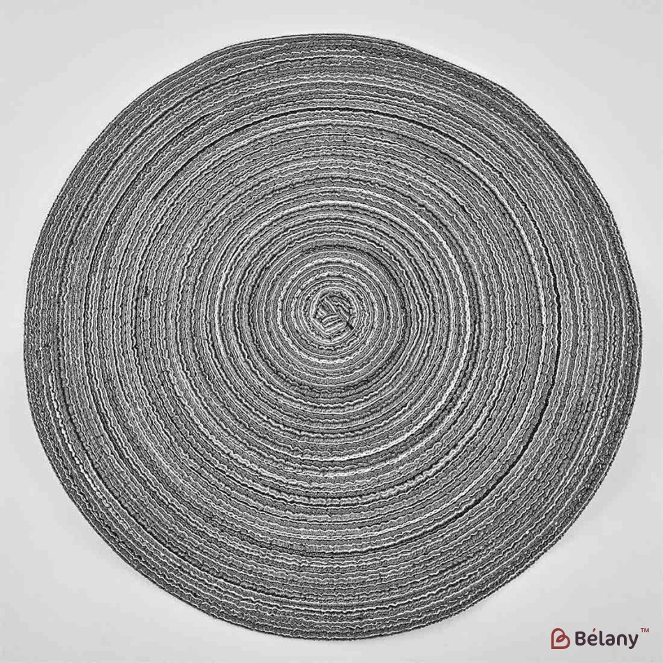 Set 6 suporturi farfurie, PVC, izolante si antiderapante, gri, "Leather"