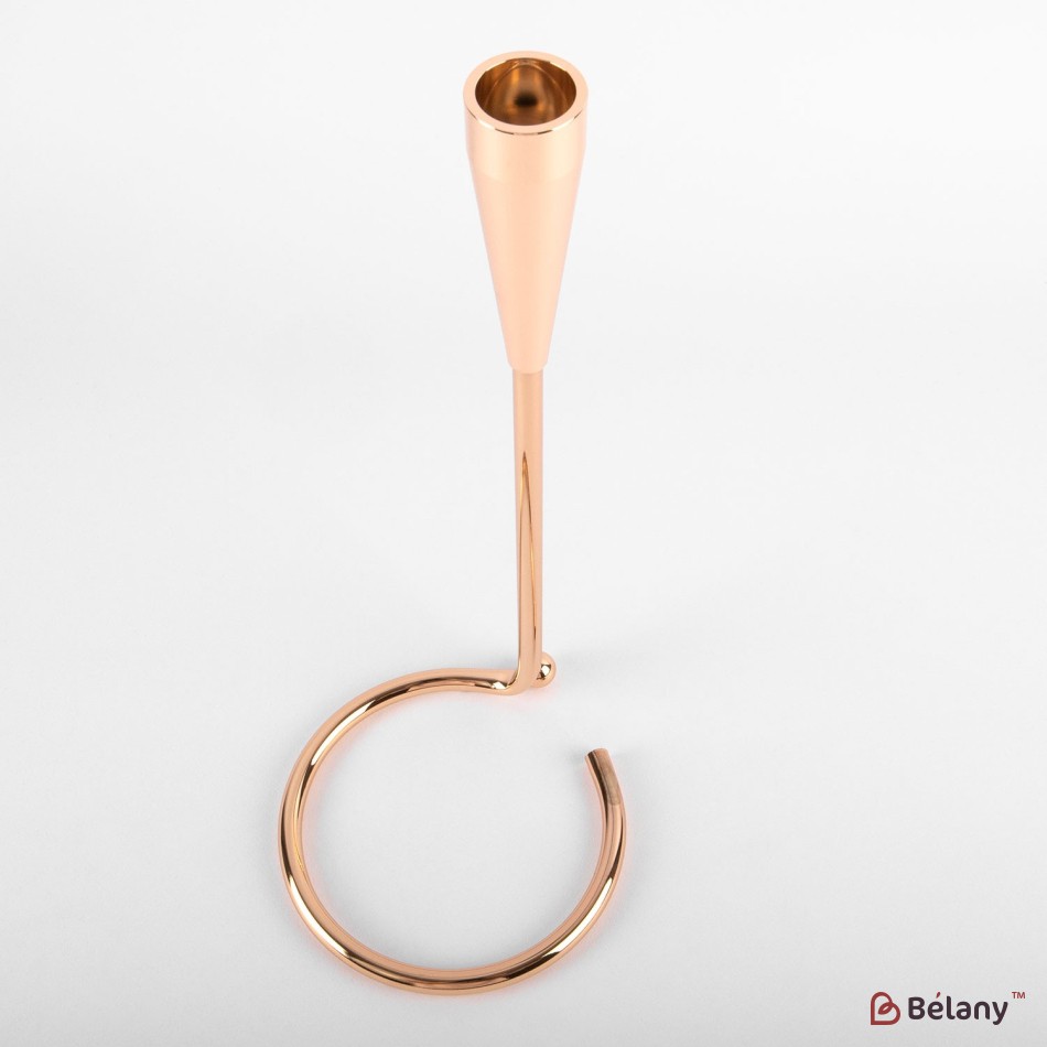 Metal candlestick in gold color "Circle base" | 2