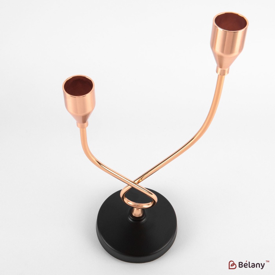 Metal candlestick in gold color "Couple" | 2