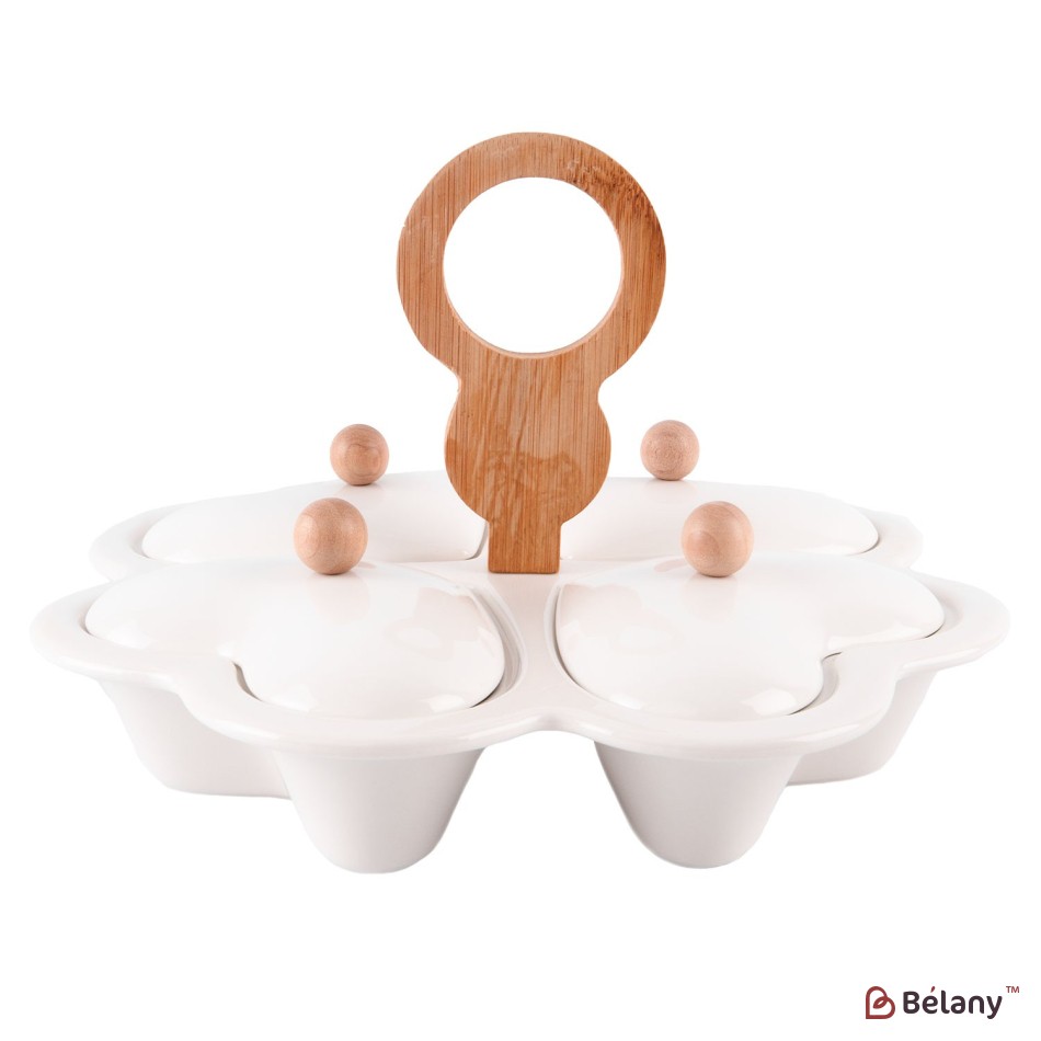Set din ceramica pentru aperitiv "inima puternica" cu maner