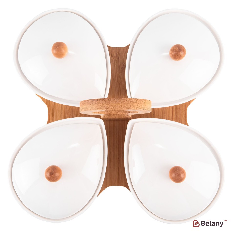 Set din ceramica pentru aperitiv "Drops" cu maner | 2