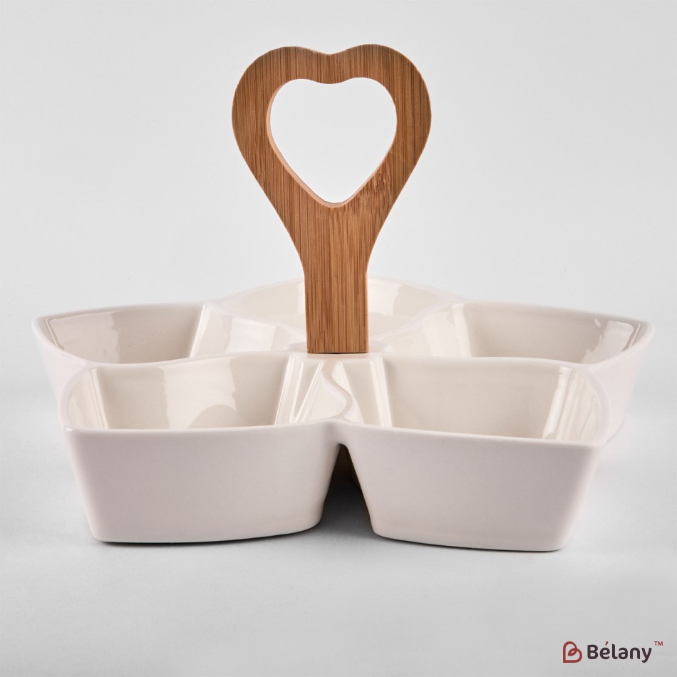 Set aperitiv din ceramica "Flower" cu maner