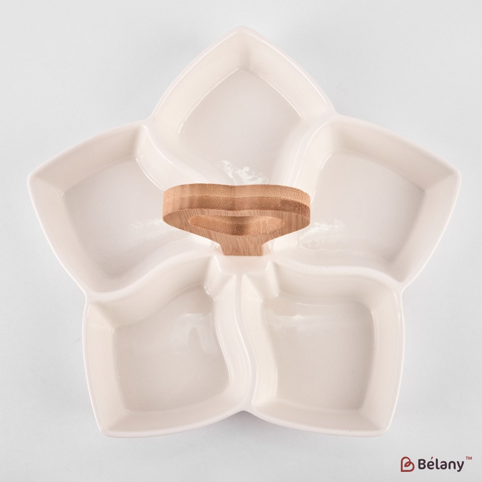 Set aperitiv din ceramica "Flower" cu maner | 2