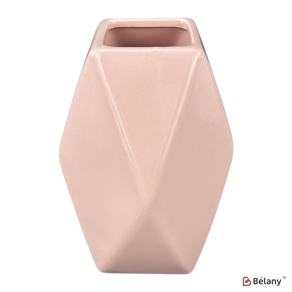 Vaza ceramica "Prism" roz