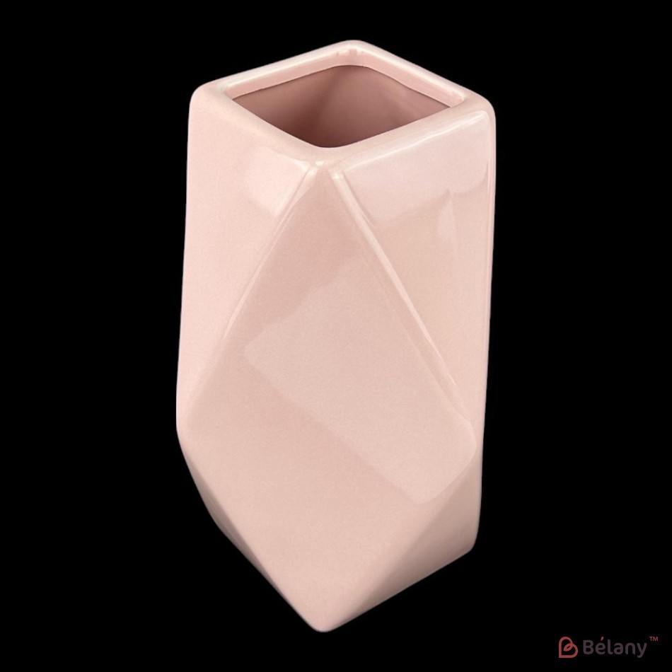 Vaza ceramica "Prism" roz | 2