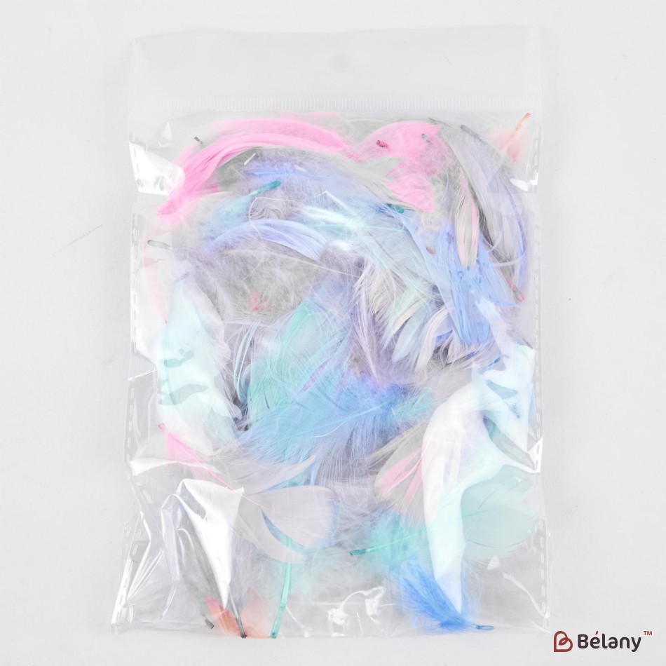 Pachet pene multicolore, 50 bucati, 5-7 cm | 2