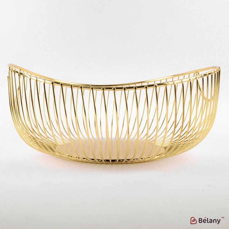 Black metal fruit bowl, with handle 28x9