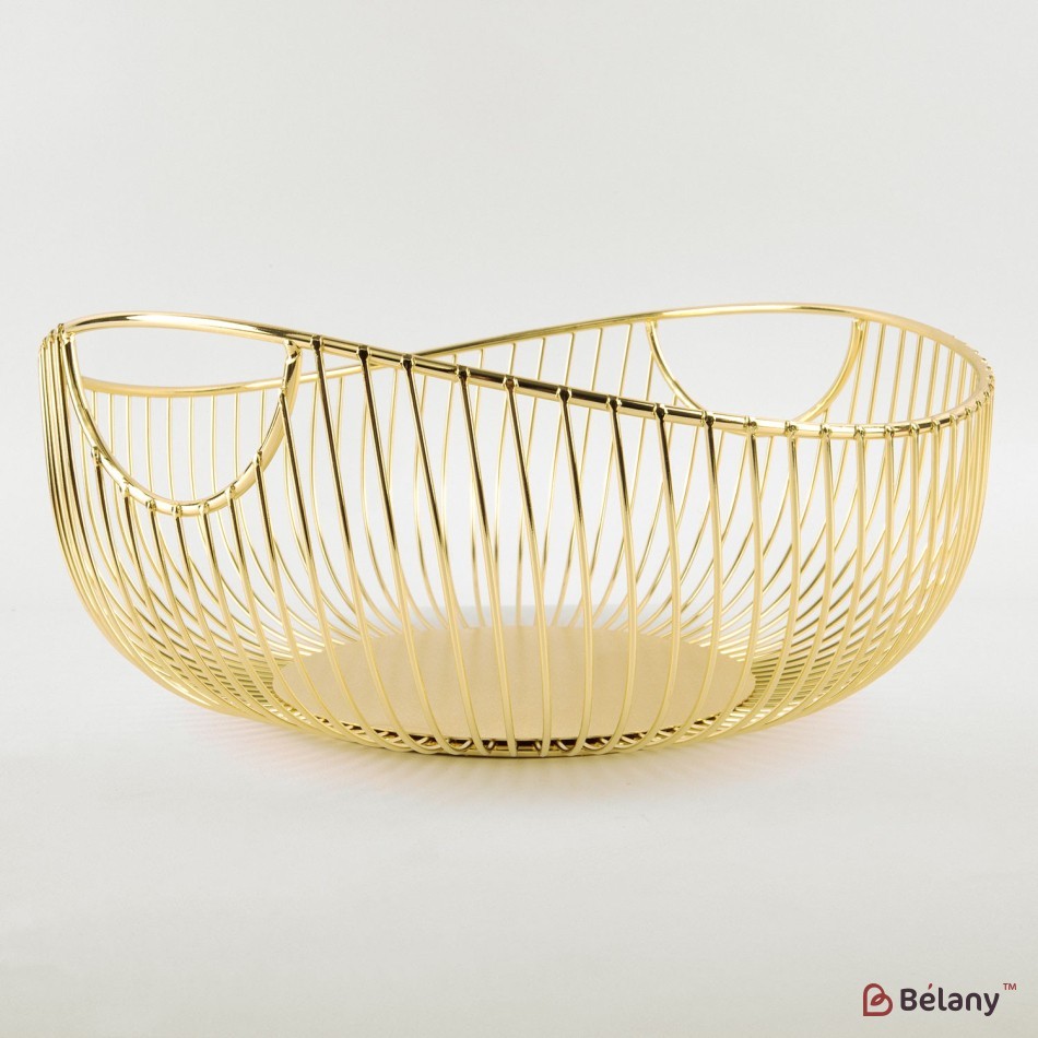 Black metal fruit bowl, with handle 28x9 | 2