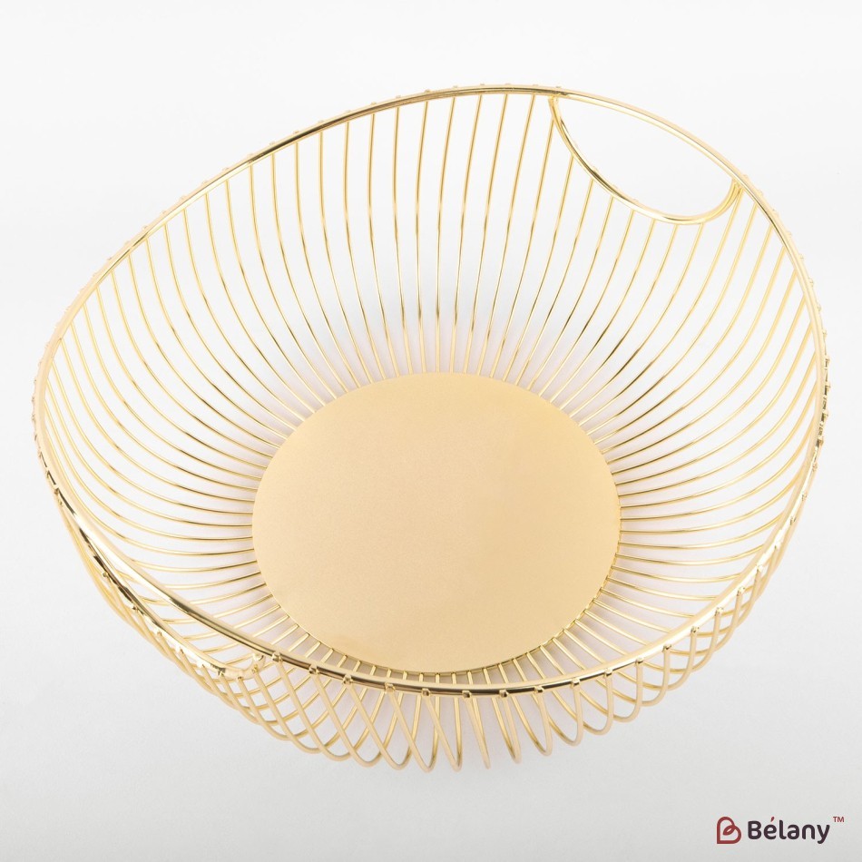 Black metal fruit bowl, with handle 28x9 | 3