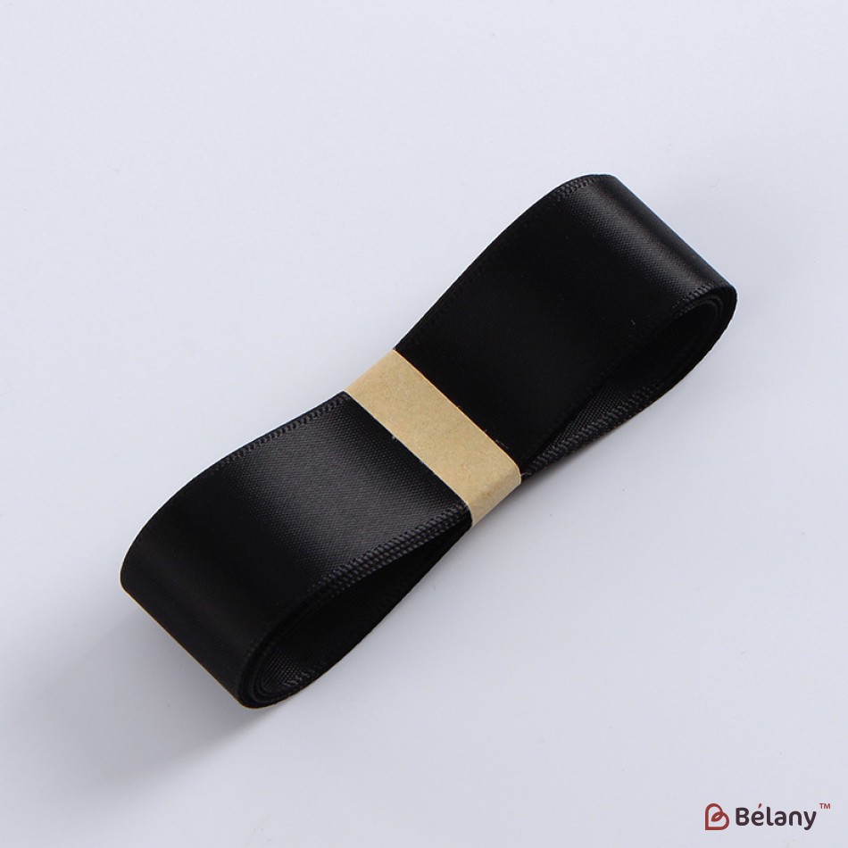 Panglică din poliester, black, 2,5 cm / 32 m #171