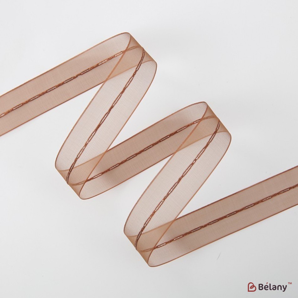 Organza ribbon "Beauty Line", Chocolate 2.5 cm / 32m #152