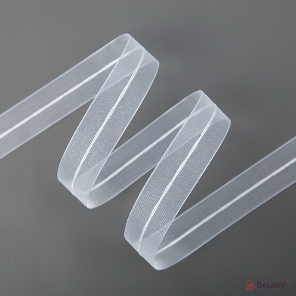 Panglică din organza "Beauty Line", alb 2,5 cm / 32m #111