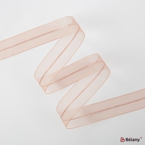 Organza ribbon "Beauty Line", peony 2.5 cm / 32m #162