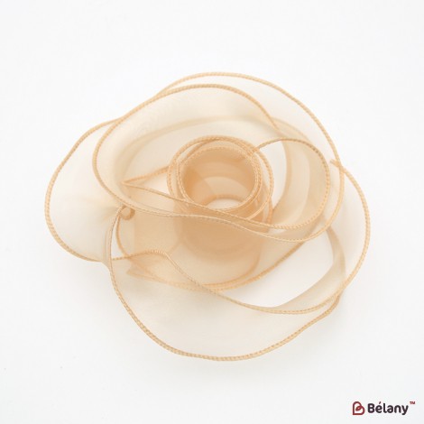 "Premium" organza ribbon, gold, 4cm / 9.14m #062