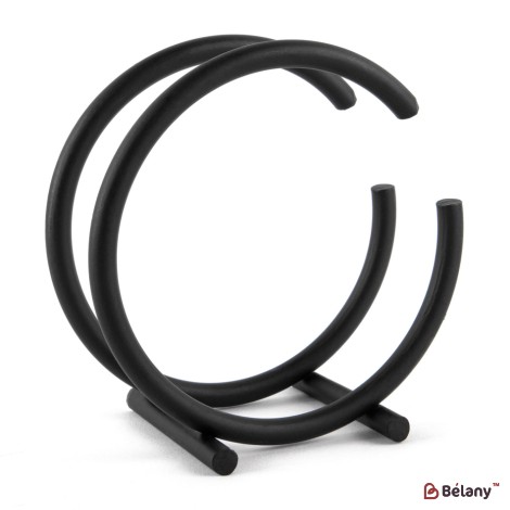"Bonjour" napkin holder, black, 11x11