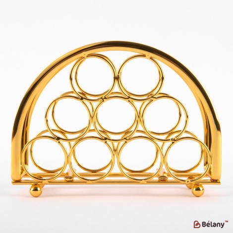 Napkin holder "circles", gold, 9x13
