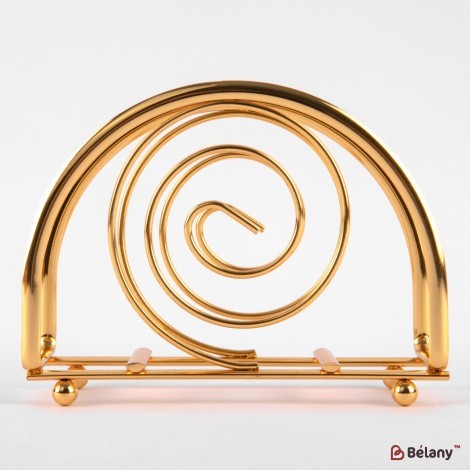 "Whirl" napkin holder, gold, 9x13