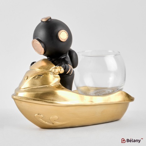 Scuba Diver on scooter for small objects, shines, "Scuver #1" 19/12cm